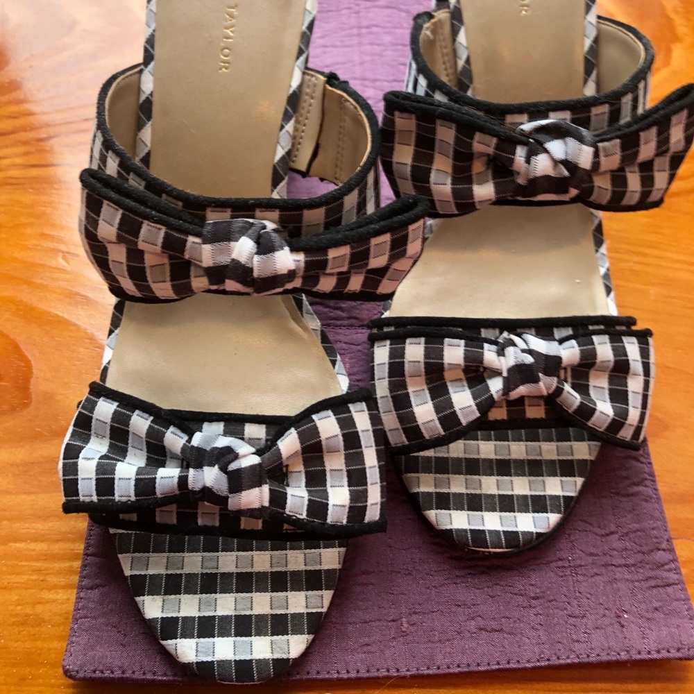 Ann Taylor Gingham block heels